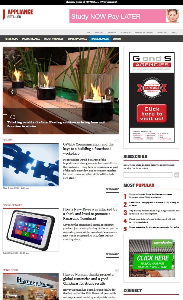 Appliance Retailer - Homepage